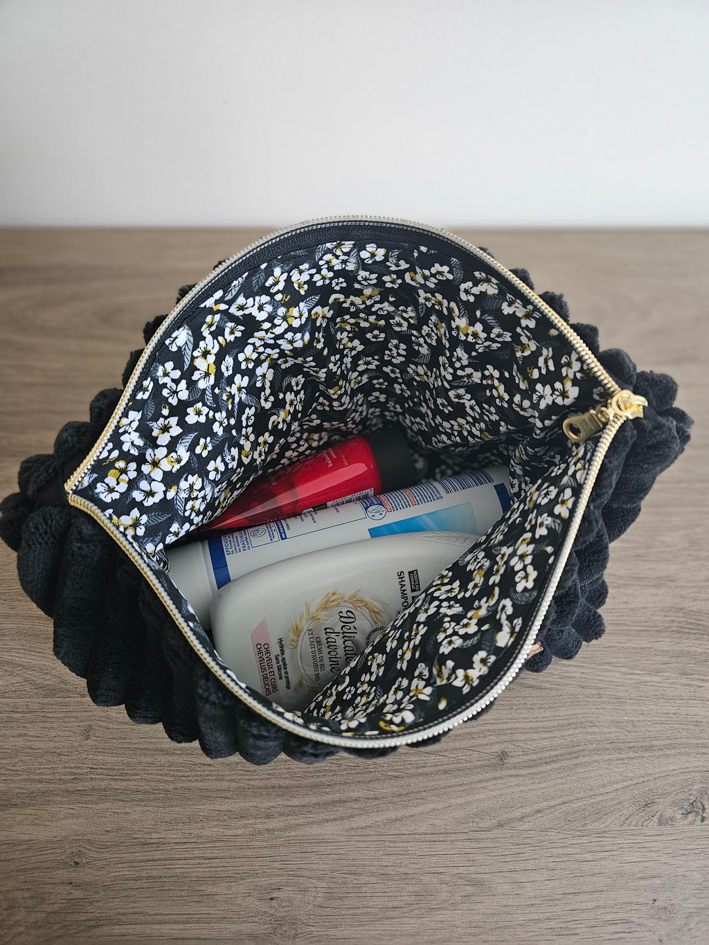 Trousse de toilette MANUKA - Noir/Fleurs