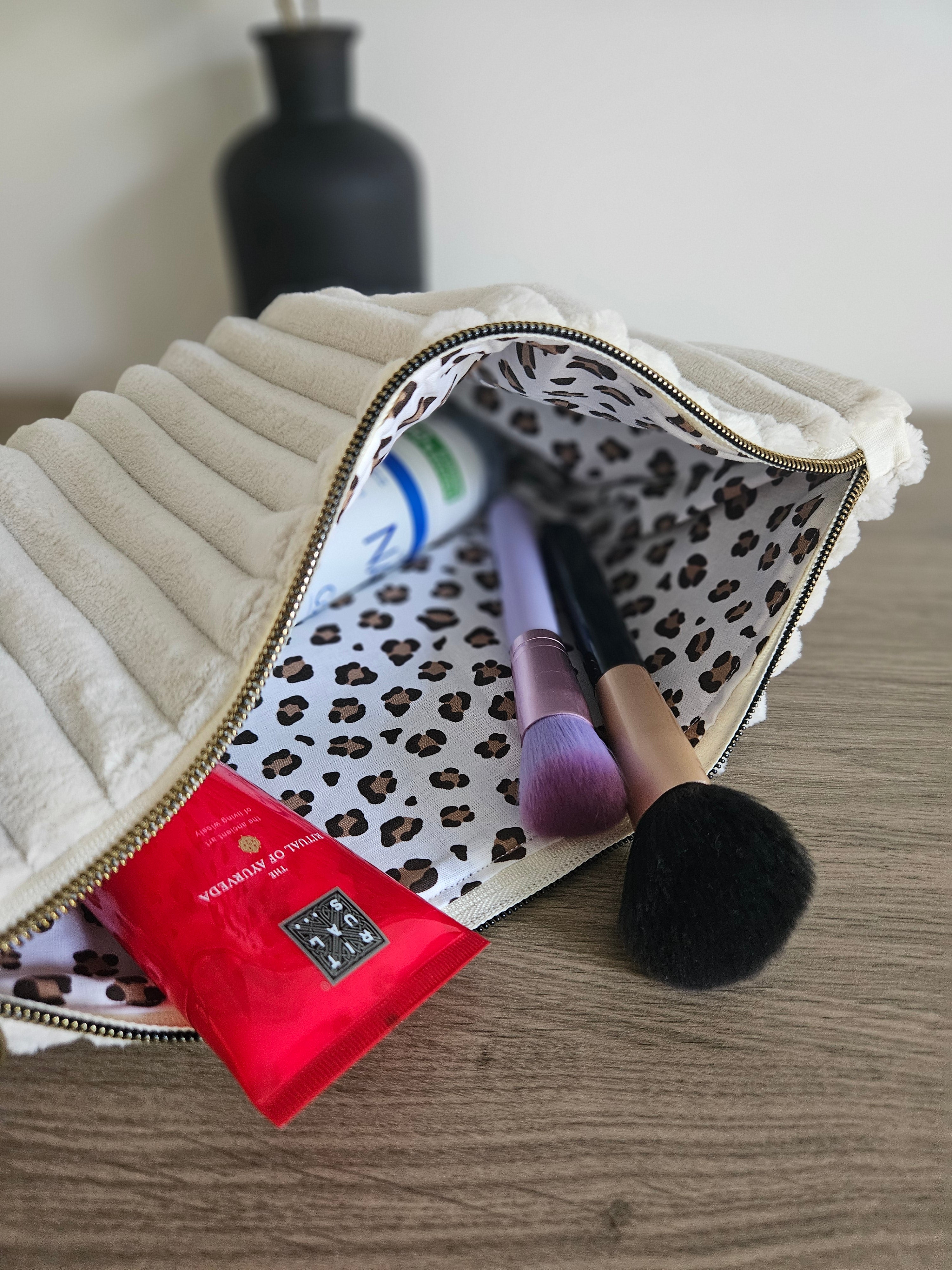 Trousse de toilette MANUKA - Blanc/Léopard